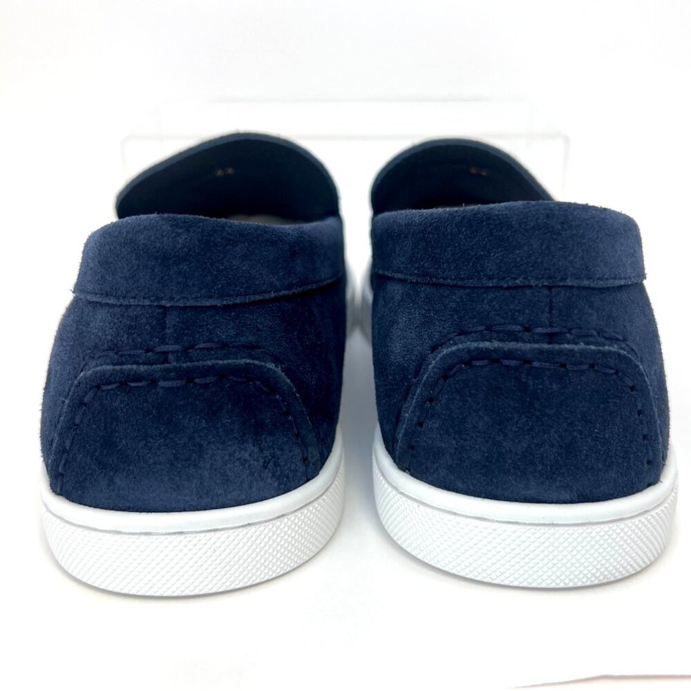 Christian Louboutin Varsiboat Men Shoes Nubuck leather Marine Blue Size 44 US11 - Picture 5 of 13
